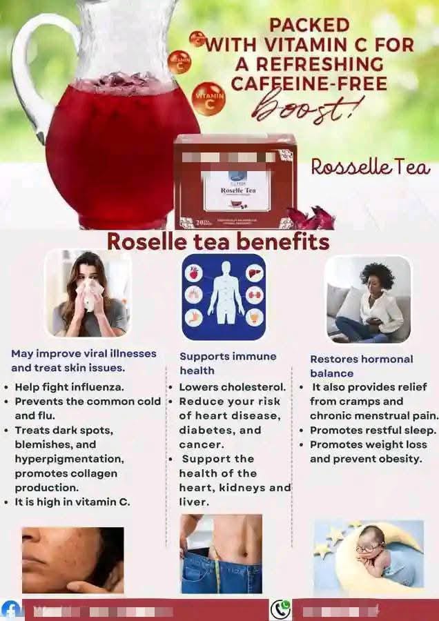 Roselle Tea benefits infographic