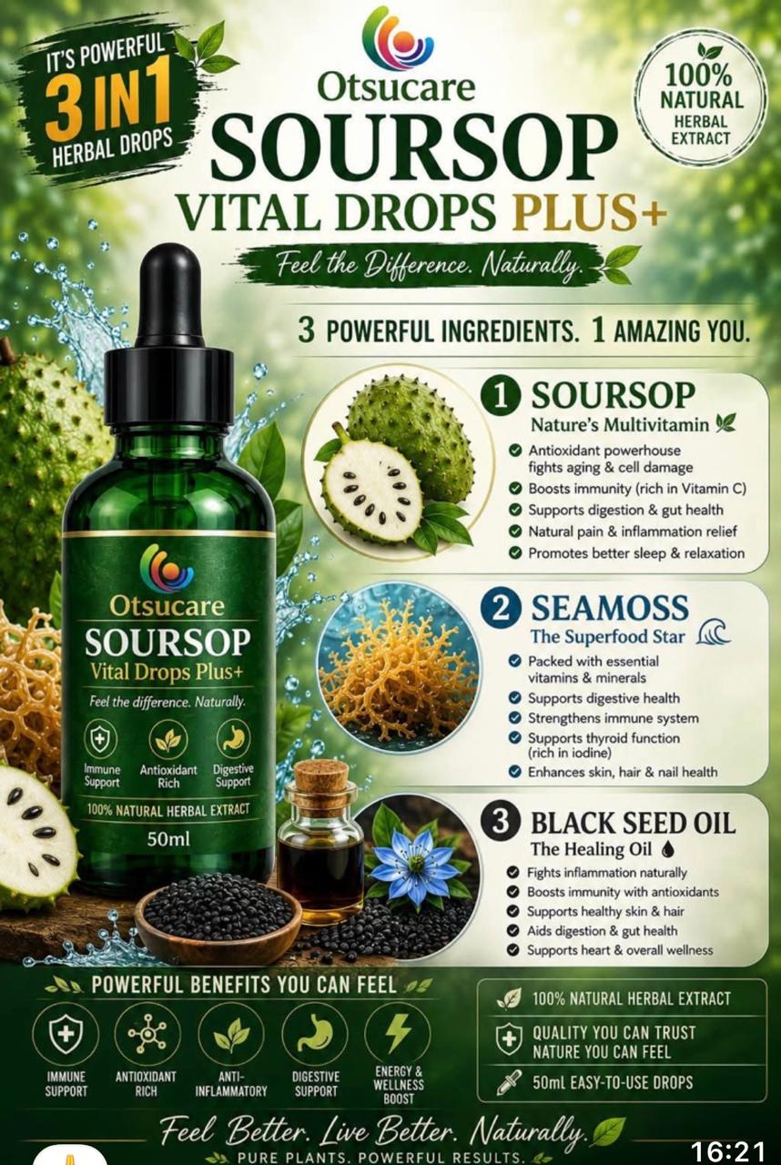 Otsucare Soursop Vital Drops Plus+ bottle