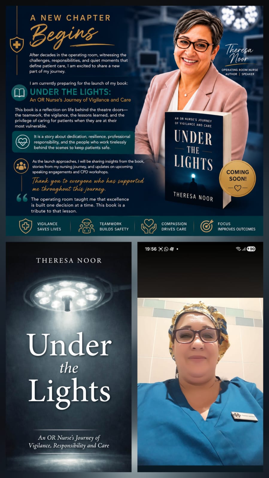 Theresa Noor launching her book Under the Lights: An OR Nurse's Journey of Vigilance and Care
