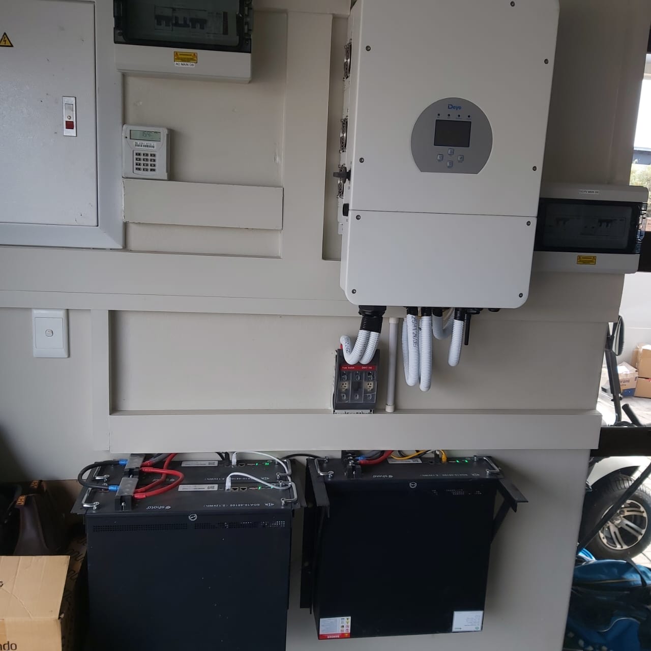 Residential solar inverter system with associated electrical components