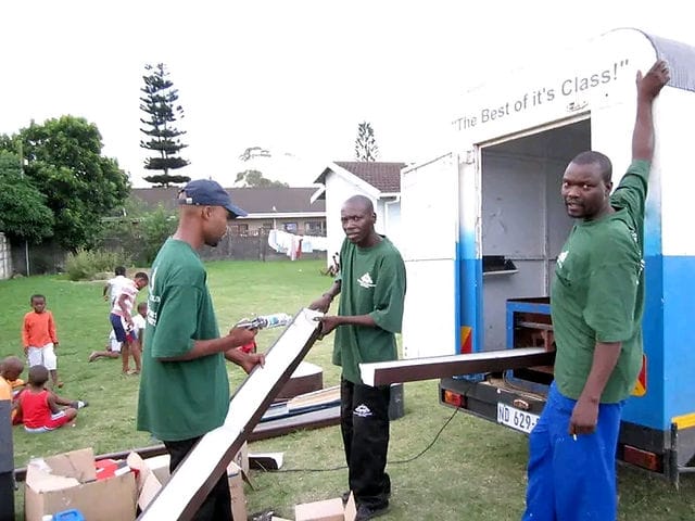 Triple S Gutters team working on site