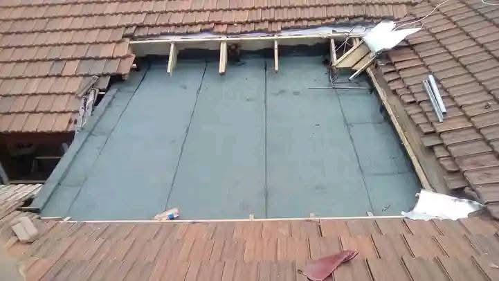 Roof underlayment replacement work in progress